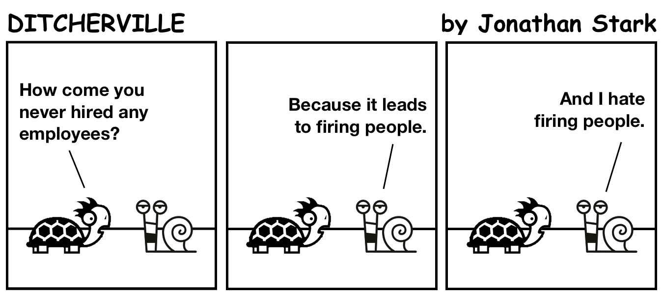 How come you never hired any employees?